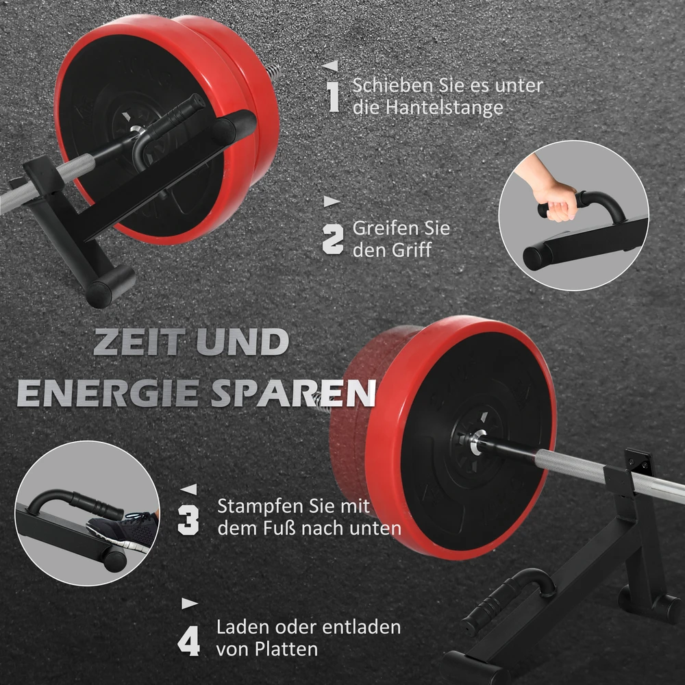 Aosom Barbell jack, juodas, 50 x 12 x 33 cm, 200 kg