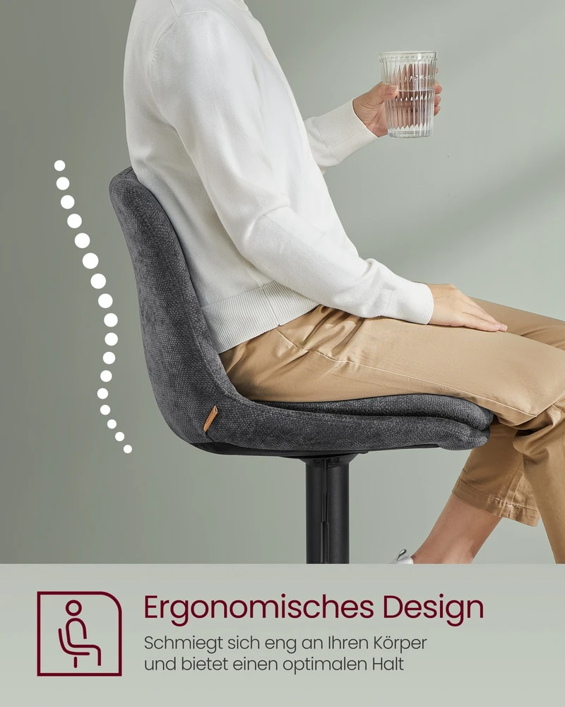 Koduva Baro kėdžių komplektas, 2 vnt., iš flanelės, reguliuojamo aukščio, pasukamos, pilkai mėlynos