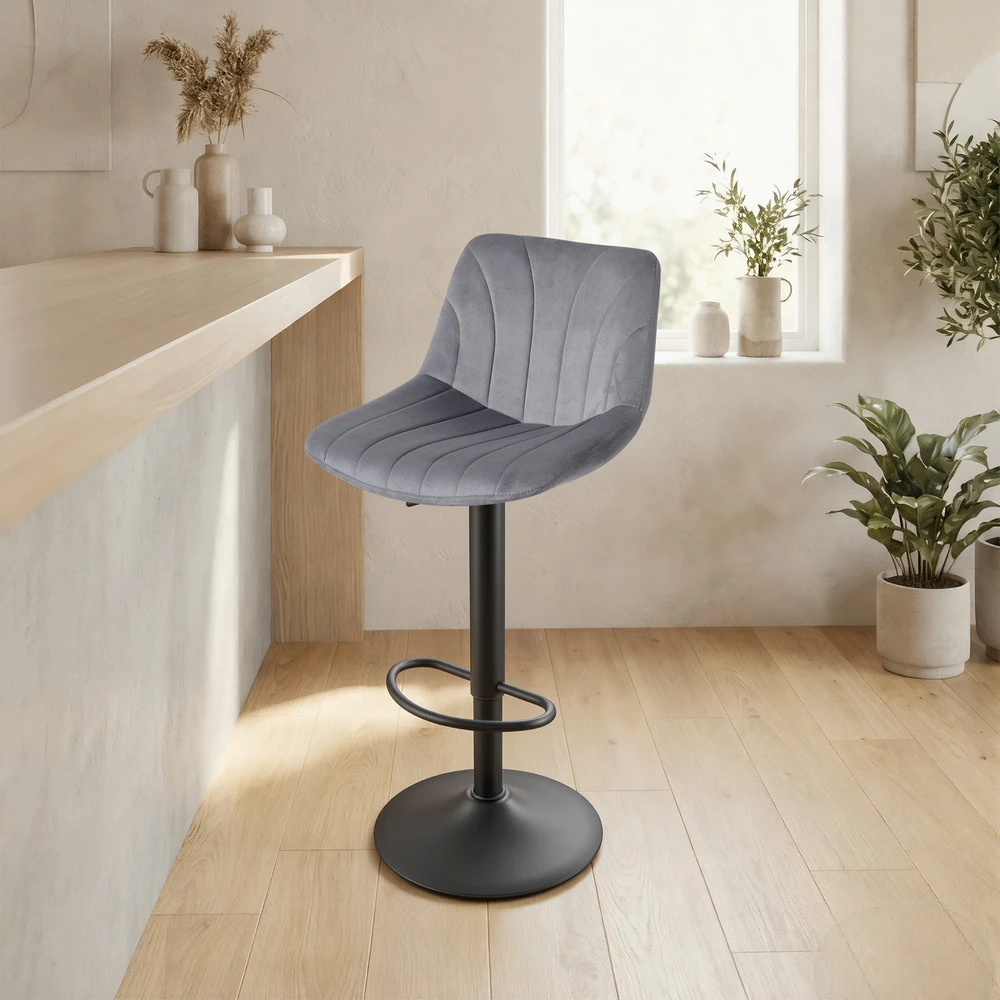 Koduva Baro kėdžių komplektas, 2 vnt., reguliuojamas aukštis 88–108 cm, pilkas