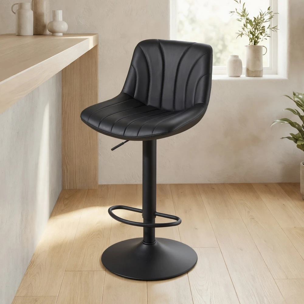 Koduva Baro kėdžių komplektas, 2 vnt., reguliuojamas aukštis 88–108 cm, juodos