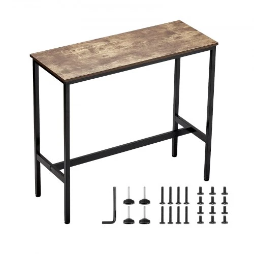 Sofa VEVOR Baro stalas, MDF ir metalinis rėmas, rusvai rudas ir juodas, 99 x 41 x 90 cm