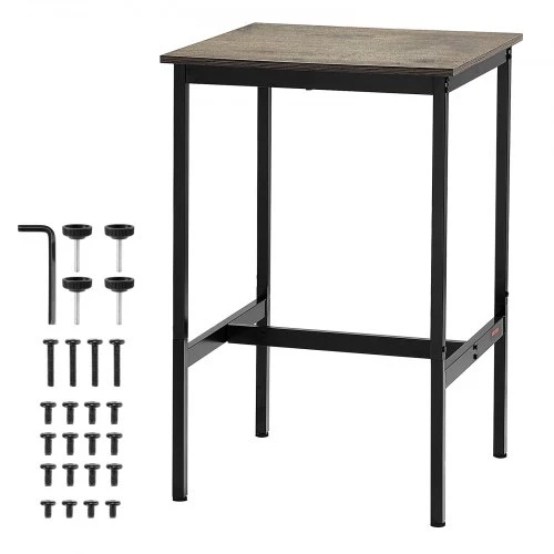 Sofa VEVOR Baro stalas, MDF plokštė ir metalinis rėmas, rusvai rudas ir juodas, 61 x 61 x 91 cm