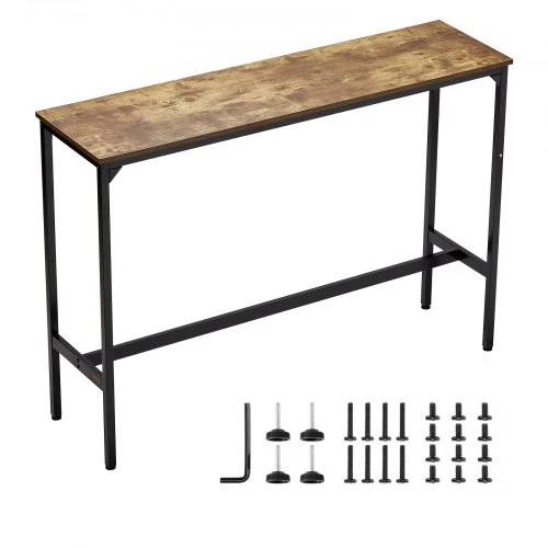Sofa VEVOR Baro stalas, MDF plokštė ir metalinis rėmas, rusvai rudas ir juodas, 140 x 38 x 99 cm