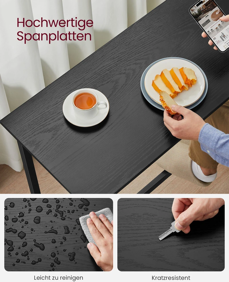 Songmics Baro stalo ir 2 baro kėdžių komplektas, 100 x 40 x 90 cm, vintažinės rudos ir juodos spalvos