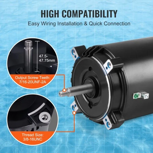 Koduva Baseino siurblio variklis VEVOR HM14095LCb, 56J rėmas, 115/230 V, 3450 RPM