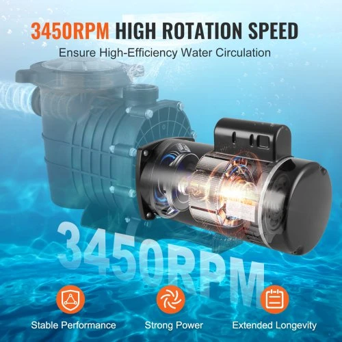 VEVOR Baseino siurblio variklis HM16075LCb, 56Y rėmas, 115/230 V, 3450 RPM