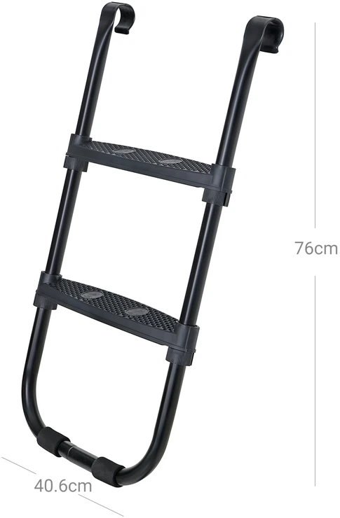 Koduva Batuto kopėčios, 76 cm aukščio, su plačiais laipteliais, metalinis rėmas, juodos