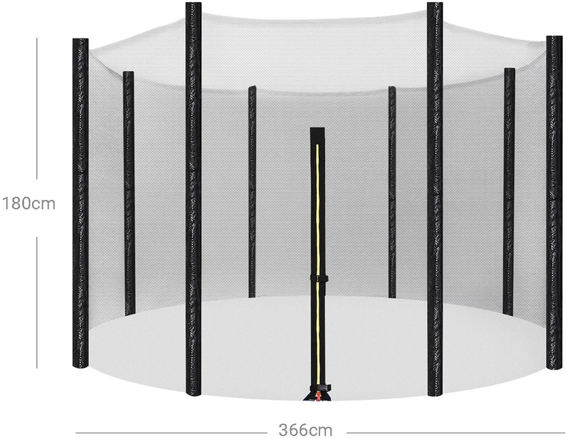 Koduva Batutų apsauginis tinklas apvaliam batutui Ø 305 cm, 8 tiesioms atramoms, juodas