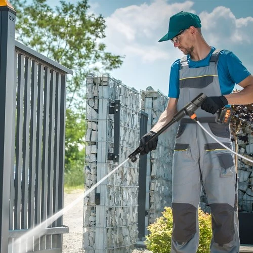 VEVOR Belaidis aukšto slėgio ploviklis XS-00B, 4,5 MPa, 3,5 l/min, su 4,0 Ah akumuliatoriumi ir 6 viename antgaliu