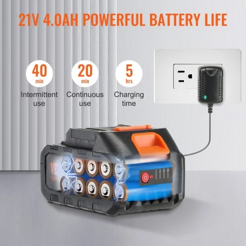 VEVOR Belaidis aukšto slėgio ploviklis XS-002, 220 W, 21 V, su 4,0 Ah akumuliatoriumi ir 6 viename antgaliu