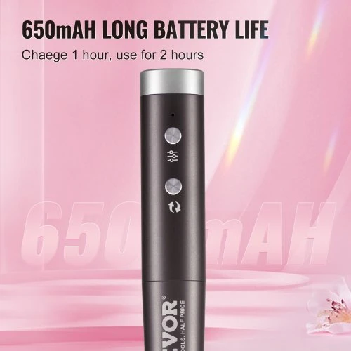 VEVOR Belaidis įkraunamas nagų gręžtuvas UV-1003, 30000 RPM, juodas, su 50 šlifavimo juostų