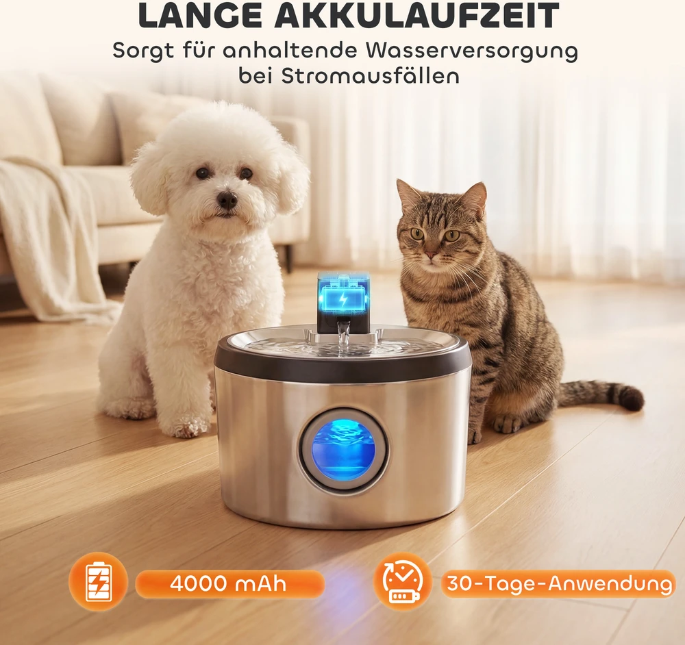 Aosom Belaidis kačių fontanas, 4 L, nerūdijantis plienas, sidabrinis / juodas