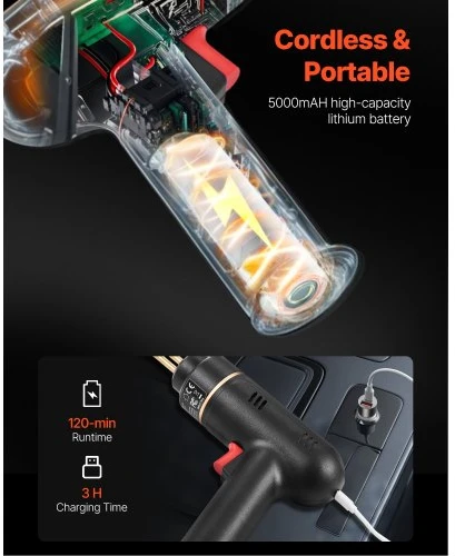 VEVOR Belaidis plastiko suvirintojas XC-01, 120 W, su 400 karštų kabių, 4 tipai