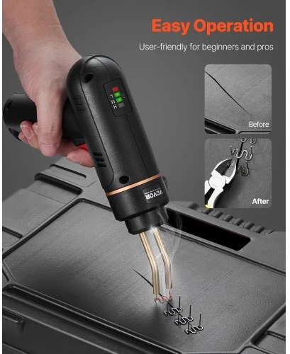 VEVOR Belaidis plastiko suvirintojas XC-01, 120 W, su 400 karštų kabių, 4 tipai