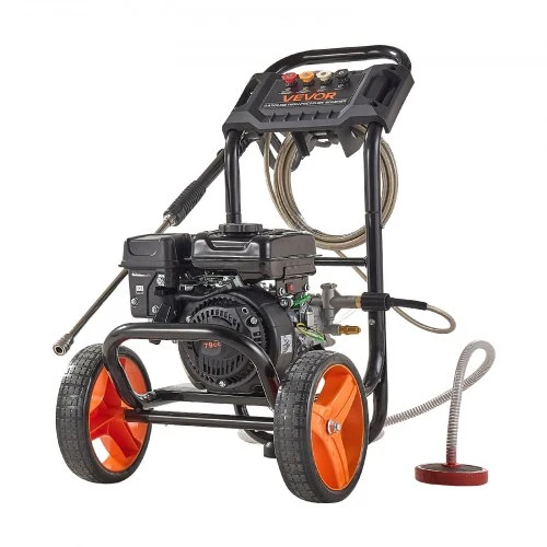 VEVOR Benzininė aukšto slėgio plovykla 2500BP, 199,9 bar, 7 l/min, juoda, oranžinė
