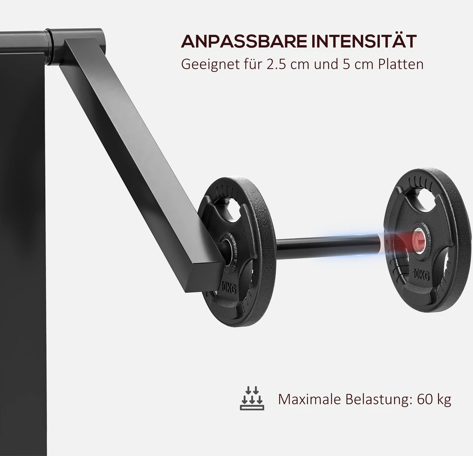 Aosom Bicepso lenkimo ir tricepso tiesimo treniruoklis, 5 sėdynės padėtys, 25 kampai, plienas ir dirbtinė oda, juodas