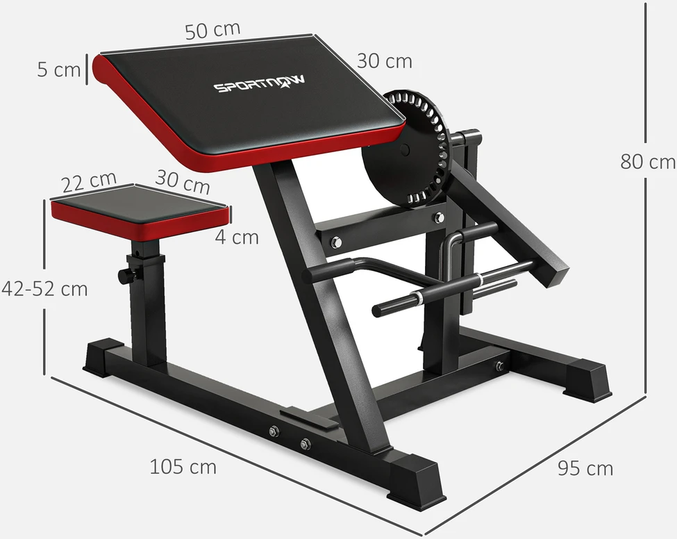 Aosom Bicepso lenkimo ir tricepso tiesimo treniruoklis, 5 sėdynės padėtys, 25 kampai, plienas ir dirbtinė oda, juodas