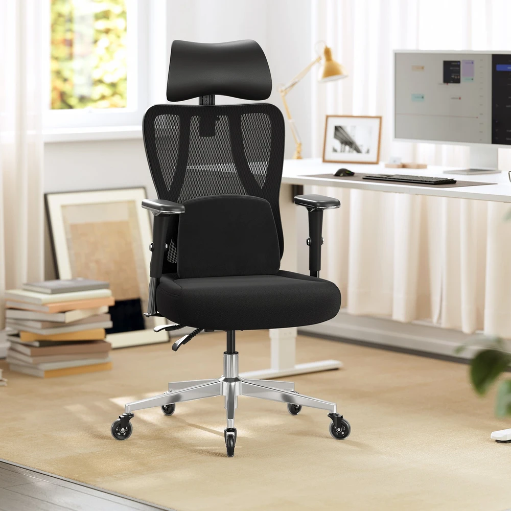 Koduva Biuro kėdė, ergonominė, sukama, juoda, 70 x 70 x 112–136 cm, iki 150 kg