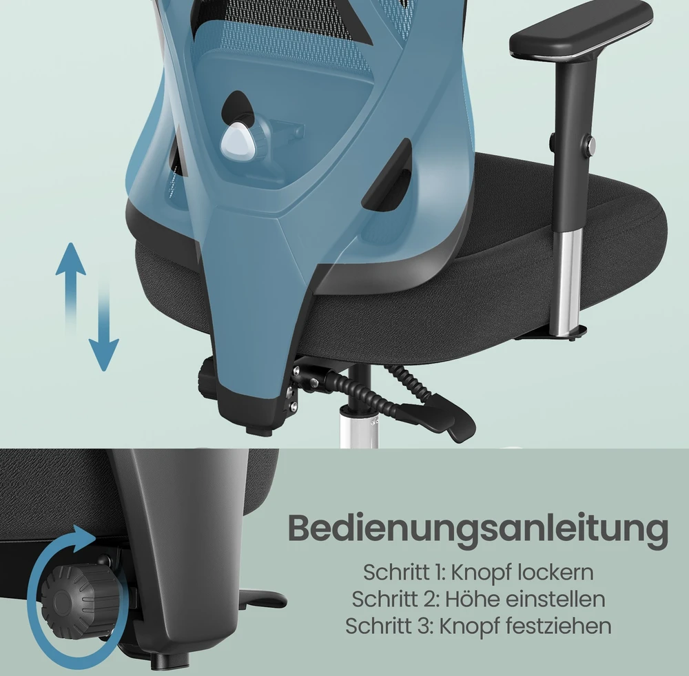 Koduva Biuro kėdė, ergonominė, sukama, juoda, 70 x 70 x 112–136 cm, iki 150 kg