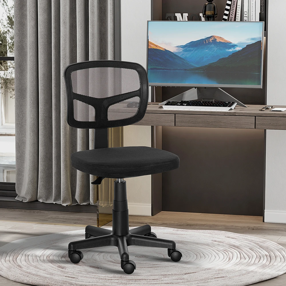 Aosom Biuro kėdė, ergonomiška, reguliuojamo aukščio, juoda