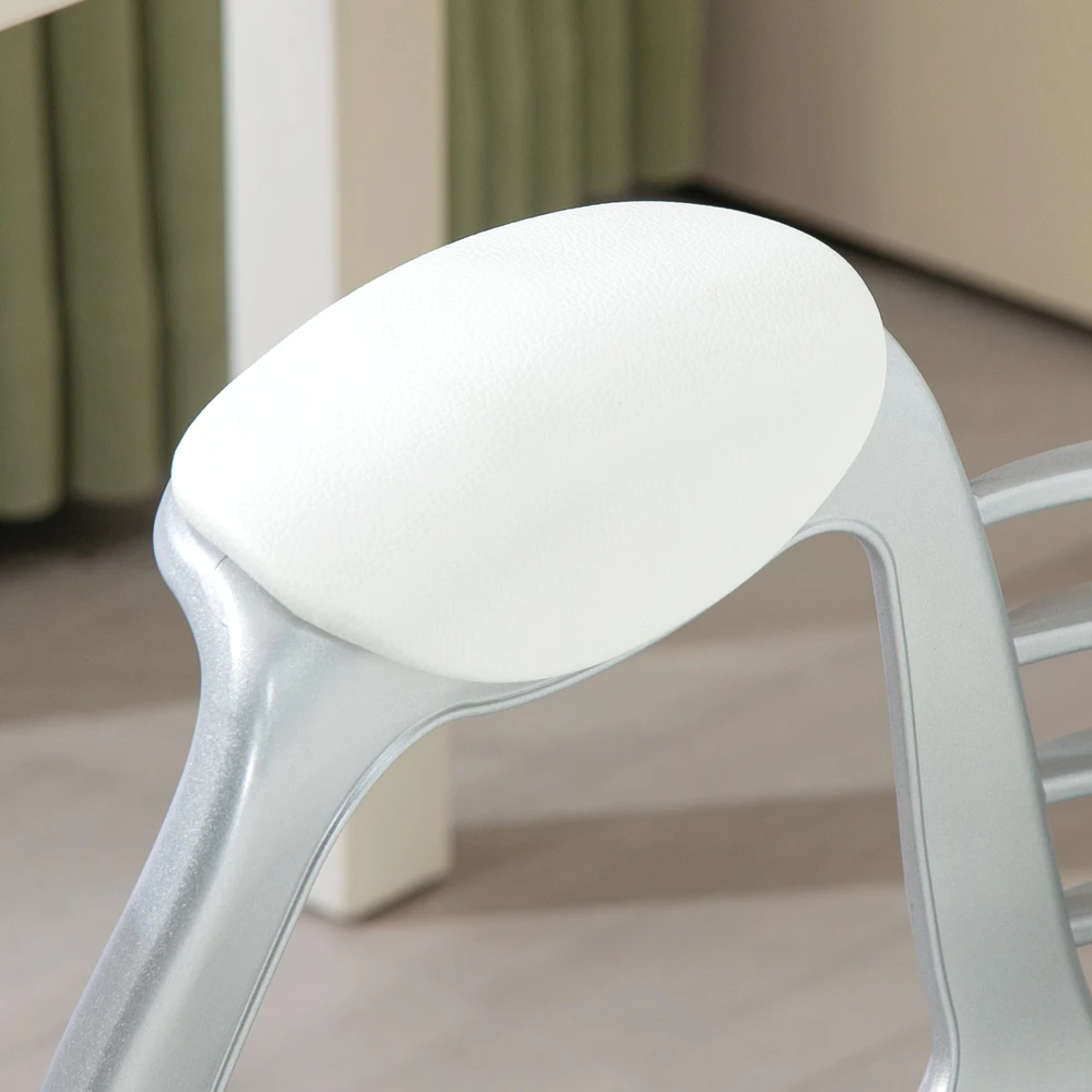 Aosom Biuro kėdė, ergonomiška, su porankiais, paminkštinta nugara, balta