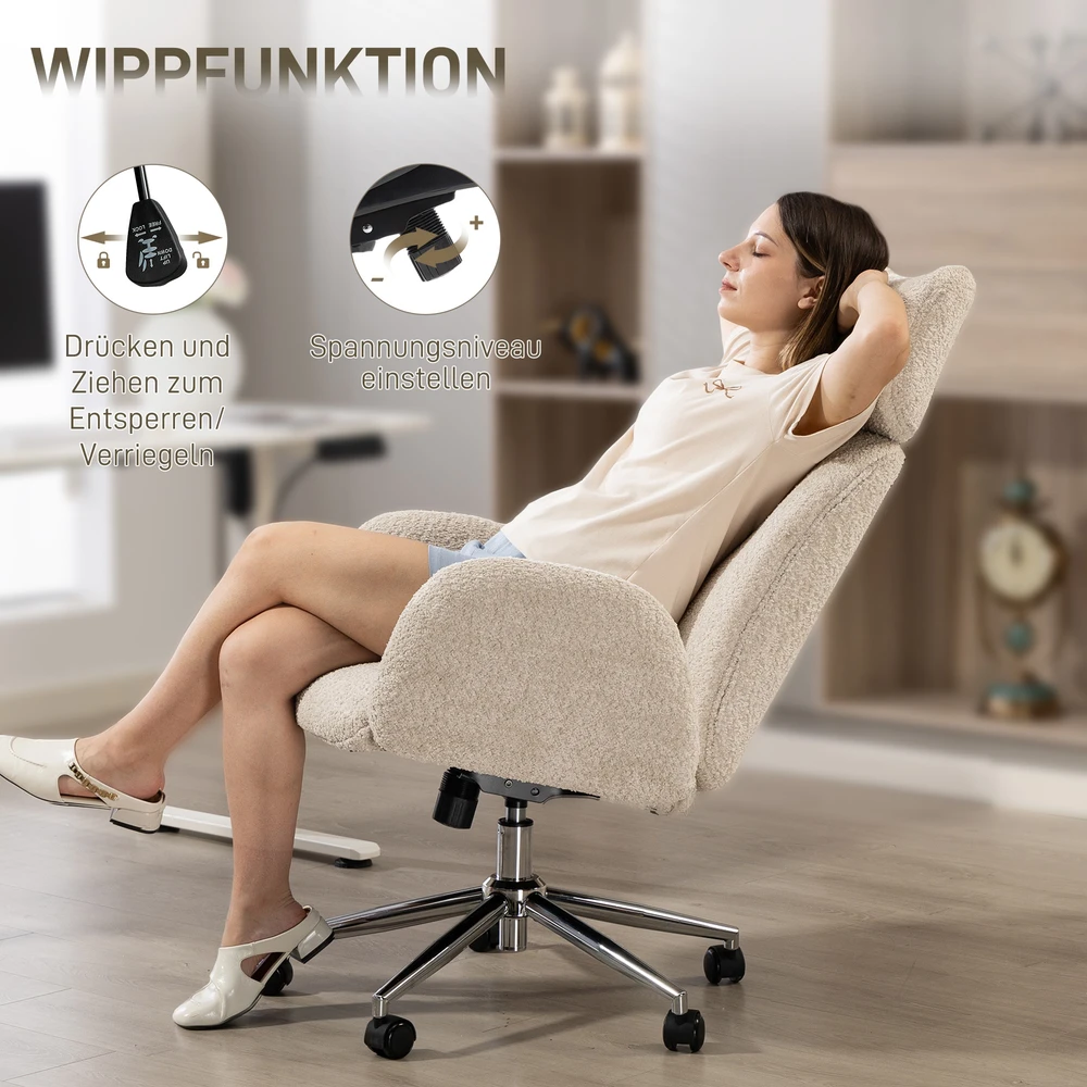 Aosom Biuro kėdė su reguliuojama galvos atrama, ergonomiška, šviesiai pilka, 115-123 cm