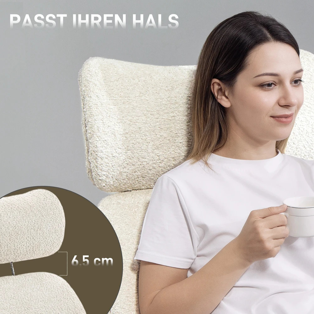 Aosom Biuro kėdė su reguliuojama galvos atrama, ergonomiška, šviesiai pilka, 115-123 cm