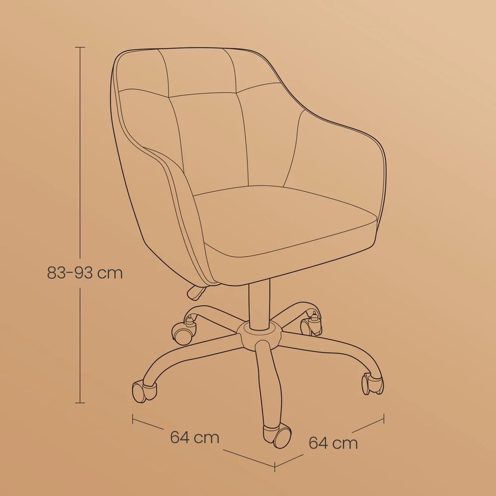 Koduva Biuro kėdė su reguliuojamu aukščiu, mėlyna, 64 x 64 x 83–93 cm, apkrova iki 110 kg