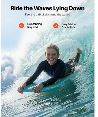 Koduva Bodyboard VEVOR, su riešo pavadėliu, 106 x 52 x 6 cm, iki 82 kg