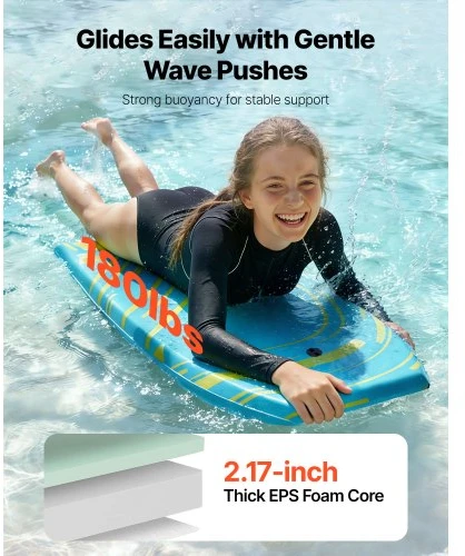 Koduva Bodyboard VEVOR, su riešo pavadėliu, 106 x 52 x 6 cm, iki 82 kg