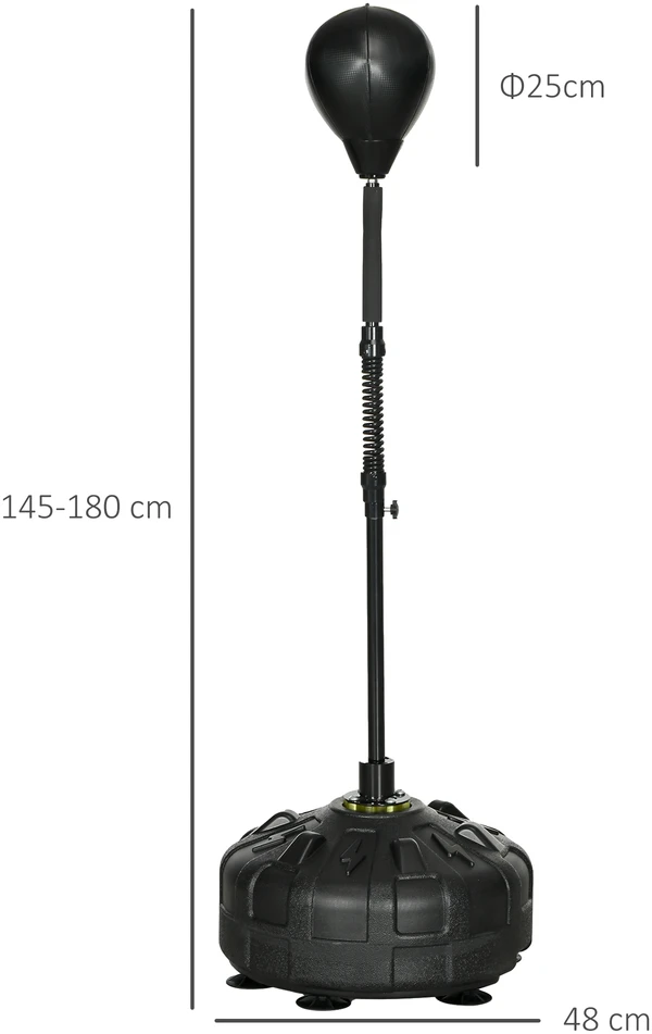 Aosom Bokso refleksų treniruoklis, reguliuojamas 145-180 cm, juodas