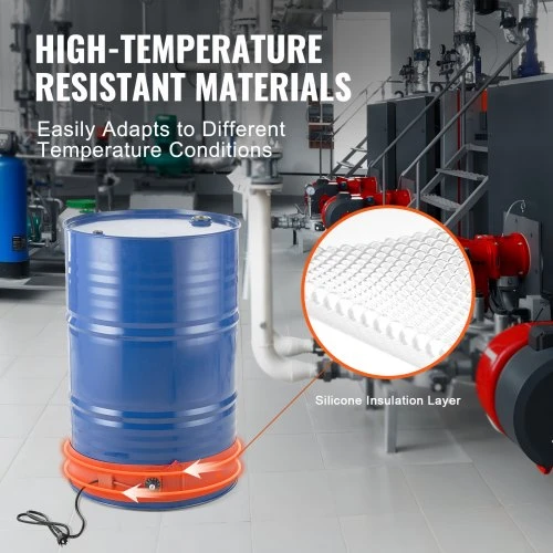 VEVOR Būgno šildytuvas, 208,2 l, 1200 W, silikoninis, reguliuojama 30-150 °C