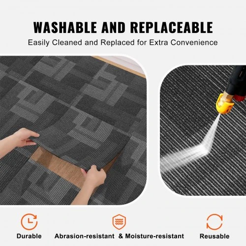 VEVOR Carpet tiles DC126-04, 24 vnt., mišriai pilka, 610 x 610 x 6 mm