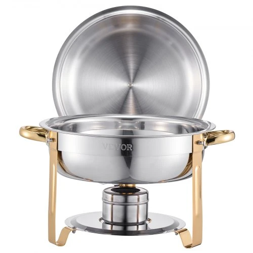 Koduva Chafing dish komplektas VEVOR, 5 Qt, 4 vnt., nerūdijančio plieno, auksinis