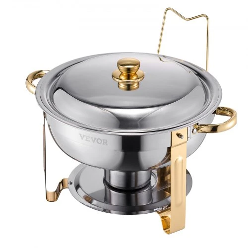 Koduva Chafing dish komplektas VEVOR, 5 Qt, 4 vnt., nerūdijančio plieno, auksinis