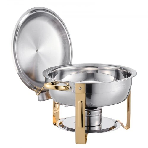 Koduva Chafing dish komplektas VEVOR, 5 Qt, 4 vnt., nerūdijančio plieno, auksinis