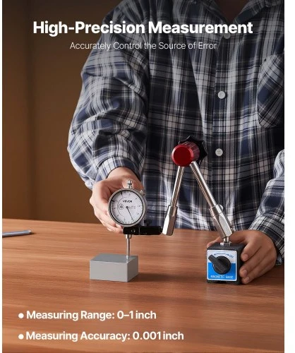 Koduva Ciferinis matuoklis VEVOR su magnetiniu lanksčiu stovu, 0,03 mm tikslumas, 0-25,4 mm