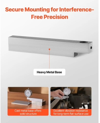 VEVOR Ciferinis matuoklis su metaliniu pagrindu, 0,03 mm tikslumas, 0-25,4 mm