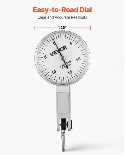 Koduva Ciferinis svirtinis indikatorius VEVOR su universaliu magnetiniu pagrindu ir dėklu, 0,01 mm, 0-0,76 mm
