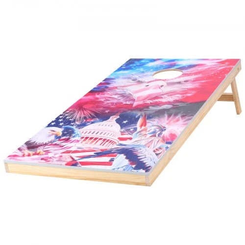 VEVOR Cornhole setas 4x2 ft, medinis, su 8 maišeliais ir nešiojimo dėklu