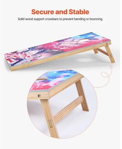 VEVOR Cornhole setas 4x2 ft, medinis, su 8 maišeliais ir nešiojimo dėklu
