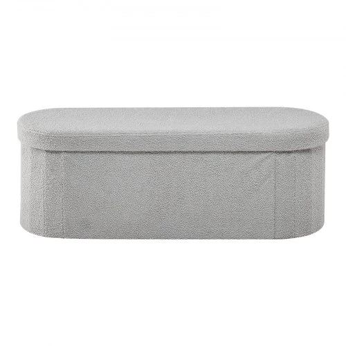 VEVOR Daiktadėžė-pufas, sulankstoma, pilka, 110 x 38 x 38 cm