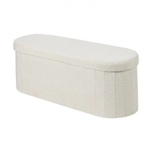 Koduva Daiktadėžė-pufas VEVOR, sulankstomas, teddy fleece apmušalas, smėlio spalvos, 110 x 38 x 38 cm