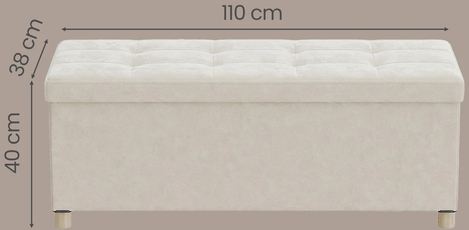 Koduva Daiktadėžė-soliukas su dangčiu, sulankstomas, 38 x 110 x 40 cm, 112 l, baltas