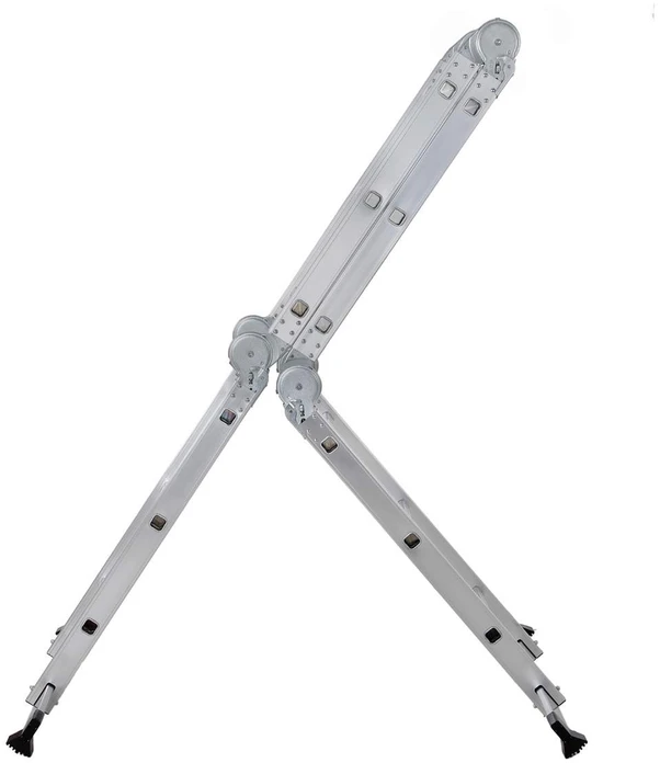 Songmics Daugiafunkcės kopėčios, aliumininės, sidabrinės, 350 cm, 12 pakopų, iki 150 kg