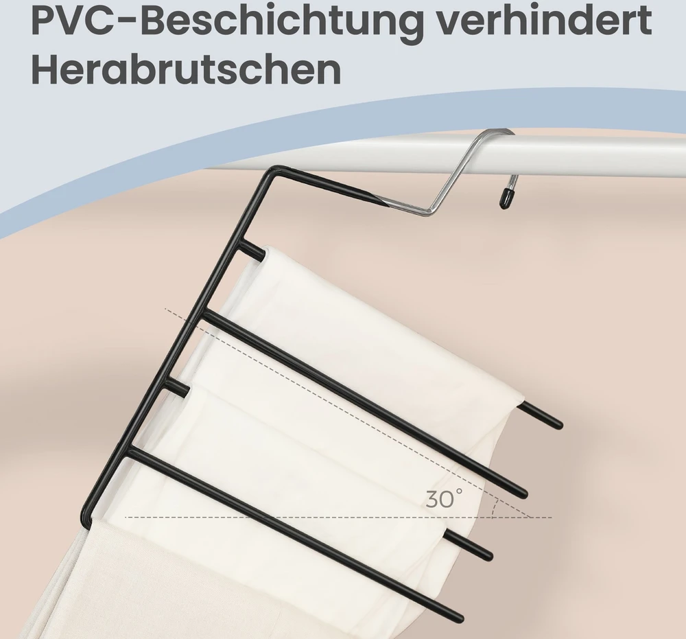 Koduva Daugiafunkciai kelnių pakabos, 4 vnt., juodi, metalas su PVC danga, 32 x 0,5 x 35 cm