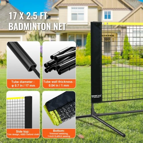 VEVOR Daugiafunkcis sporto tinklas DKS-15100, reguliuojamo aukščio, 510 x 155 x 103 cm