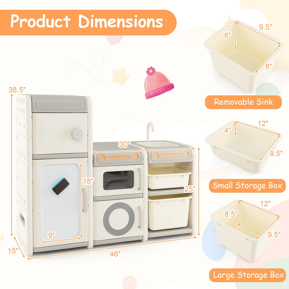Promotion Daugiafunkcis žaislų dėžė ir lentyna su magnetine lenta, pilka