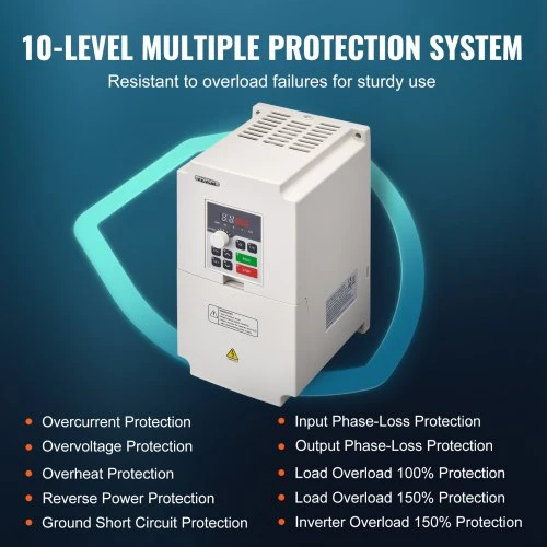 VEVOR Dažnio keitiklis D100-4.0S2B-S, 4 kW, 18 A, AC 220 V, 22 x 11,8 x 14,8 cm