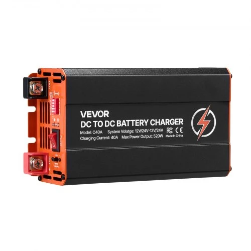 VEVOR DC į DC akumuliatorių įkroviklis C40A, 520 W, 40 A, 12V/24V